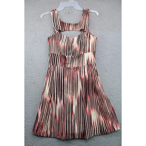 Guess Los Angeles Ivory, Black, & Red Striped Dress-Size 2